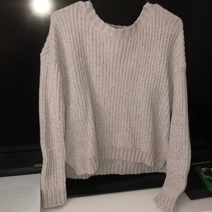 Gray soft chenille sweater